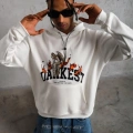 DANKES Baskılı Kapüşonlu Sweat - Beyaz -