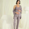 Dantelli Hamile Lohusa 3lü Pijama Takımı