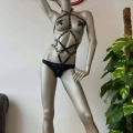 Deri Bayan Fantezi Giyim Body Harness