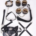 Deri Harness Leopar Set