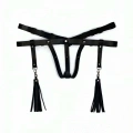 Deri İç Giyim Püsküllü Tanga Harness - 439