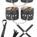 Deri Leoparlı 4lü Harness Set