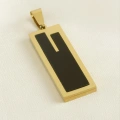 Dikdörtgen Çelik Kolye Ucu 1,3*3,8 cm