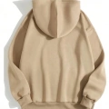 Düz Kapüşonlu Sweat - Bej -