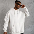 Düz Kapüşonlu Sweat - Beyaz -