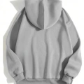 Düz Kapüşonlu Sweat - Boyalı Gri -