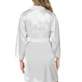 Ekru Kısa Saten Bride Sabahlık