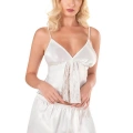 Ekru Saten Babydoll Şort Takımı