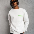 Erkek 3 iplik Bisiklet yaka Baskılı Sweatshirt - Beyaz