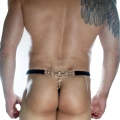 Erkek Arkası Metalli Siyah String