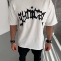 Erkek Baskılı Bisiklet Yaka T-Shirt - Beyaz