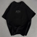 Erkek Baskılı Bisiklet Yaka T-Shirt - Siyah