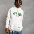 Erkek Baskılı Kapüşonlu Sweatshirt - Beyaz