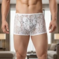 Erkek Beyaz Dantelli Boxer İç Çamaşırı