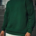 Erkek Bisiklet Yaka 3 İplik Pamuklu Basic SweatShirt - Haki
