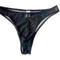 Erkek  Biyeli Siyah Transparan Brazillian Slip