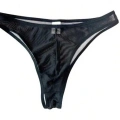 Erkek Biyeli Siyah Transparan Brazillian Slip