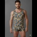 Erkek Desenli Tank Top Boxer Takımı