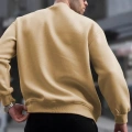 Erkek Düz Bisiklet Yaka Sweat - Bej