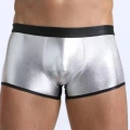 Erkek Gümüş Deri Görünümlü Boxer İç Çamaşırı