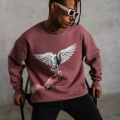 Erkek Güvercin Baskılı Sweatshirt - Gül Kurusu