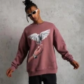 Erkek Güvercin Baskılı Sweatshirt - Gül Kurusu