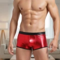 Erkek Kırmızı Deri Görünümlü Boxer İç Çamaşırı