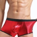 Erkek Kırmızı Deri Görünümlü Boxer İç Çamaşırı