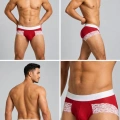 Erkek Kırmızı Tül Dantelli Slip İç Giyim