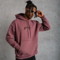 Erkek Kordon İpli Baskılı Kapüşonlu Sweatshirt - Gül Kurusu