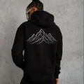 Erkek Nihilist Penguen Özel Tasarım Oversize Kapüşonlu Sweatshirt - Siyah