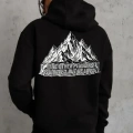Erkek Nihilist Penguen Temalı Oversize Kapüşonlu Sweatshirt - Siyah