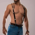 Erkek Omuzdsan Askılı Deri Harness - m140