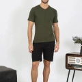 Erkek Penye Haki 3lü Pijama Takımı