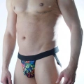 Erkek Renkli Desenli Jockstrap İç Giyim