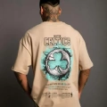 Erkek Sırt Baskılı T-shirt - Bej