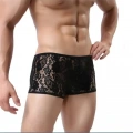 Erkek Siyah Dantelli Boxer İç Çamaşırı