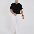 Erkek Üç İplik Basic Eşofman Pantolon - Beyaz