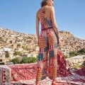 Etnik Desenli Saten Tulum