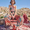 Etnik Desenli Saten Tulum