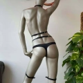 Fiyonk Detaylı Deri Jartiyer Harness İç Giyim
