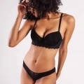 Garland Mini Slip, Kadın Güpürlü Siyah Külot