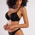 Garland Mini String, Kadın Güpürlü Siyah Külot