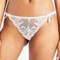 Giselle Mini String, Kadın Güpürlü Saten Ekru String Külot