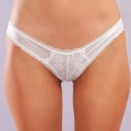 Glorin Mini Slip, Kadın Dantel Kenarlı Micro Ekru Külot