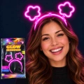 Glow Neon Işıklı Papatya Şekilli Pembe Glow Taç