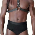 Göğüs Ve Halka Detaylı Erkek  Deri Harness - m85