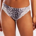 Goldy Mini Slip, Kadın Dantelli Gri Leopar Külot