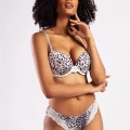 Goldy Mini Slip, Kadın Dantelli Gri Leopar Külot