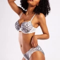 Goldy Mini Slip, Kadın Dantelli Gri Leopar Külot